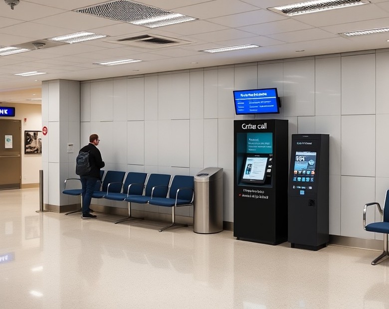 Sala de espera ordenada con sistema de turnos